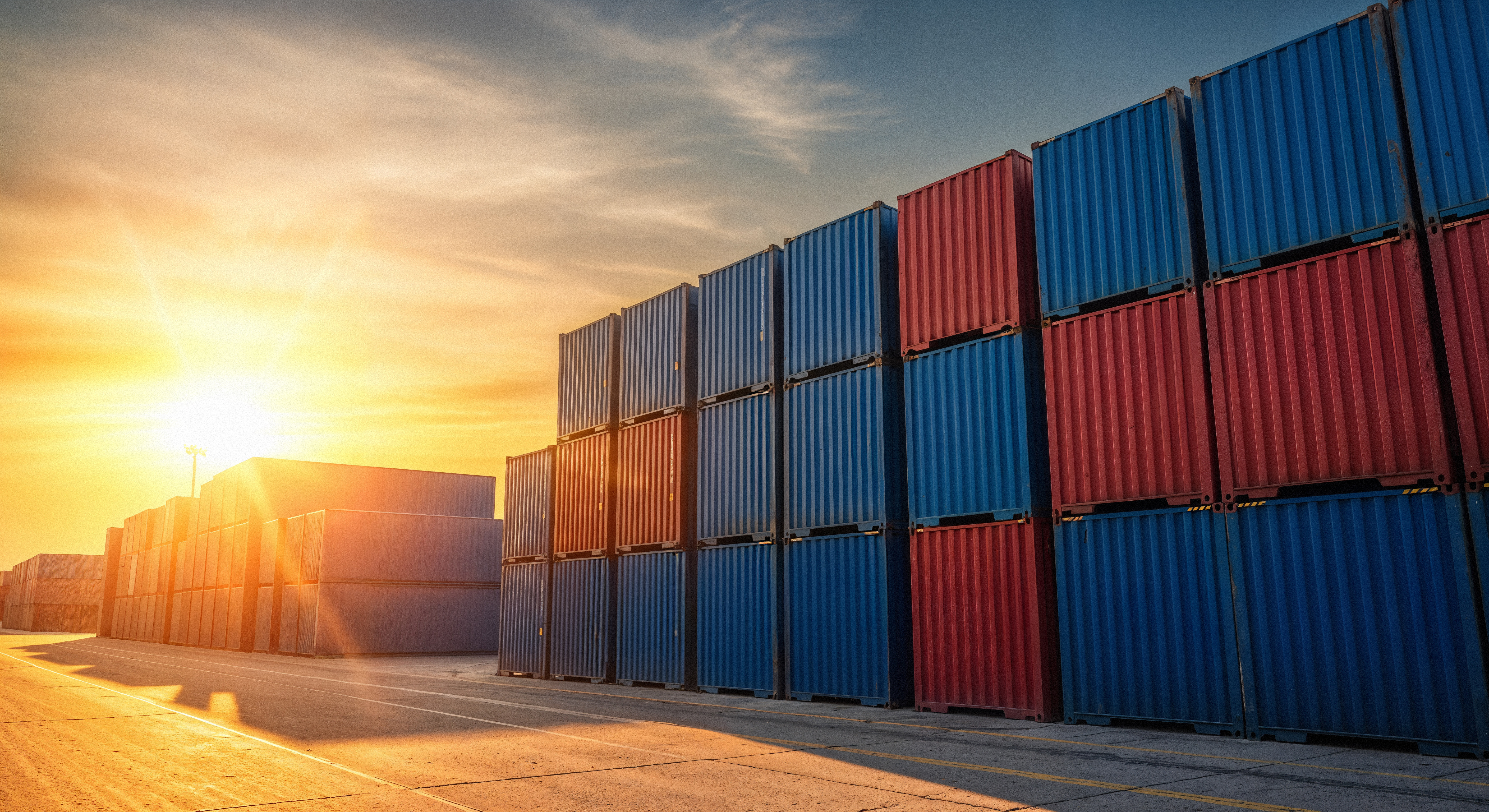 Shipping containers sunset