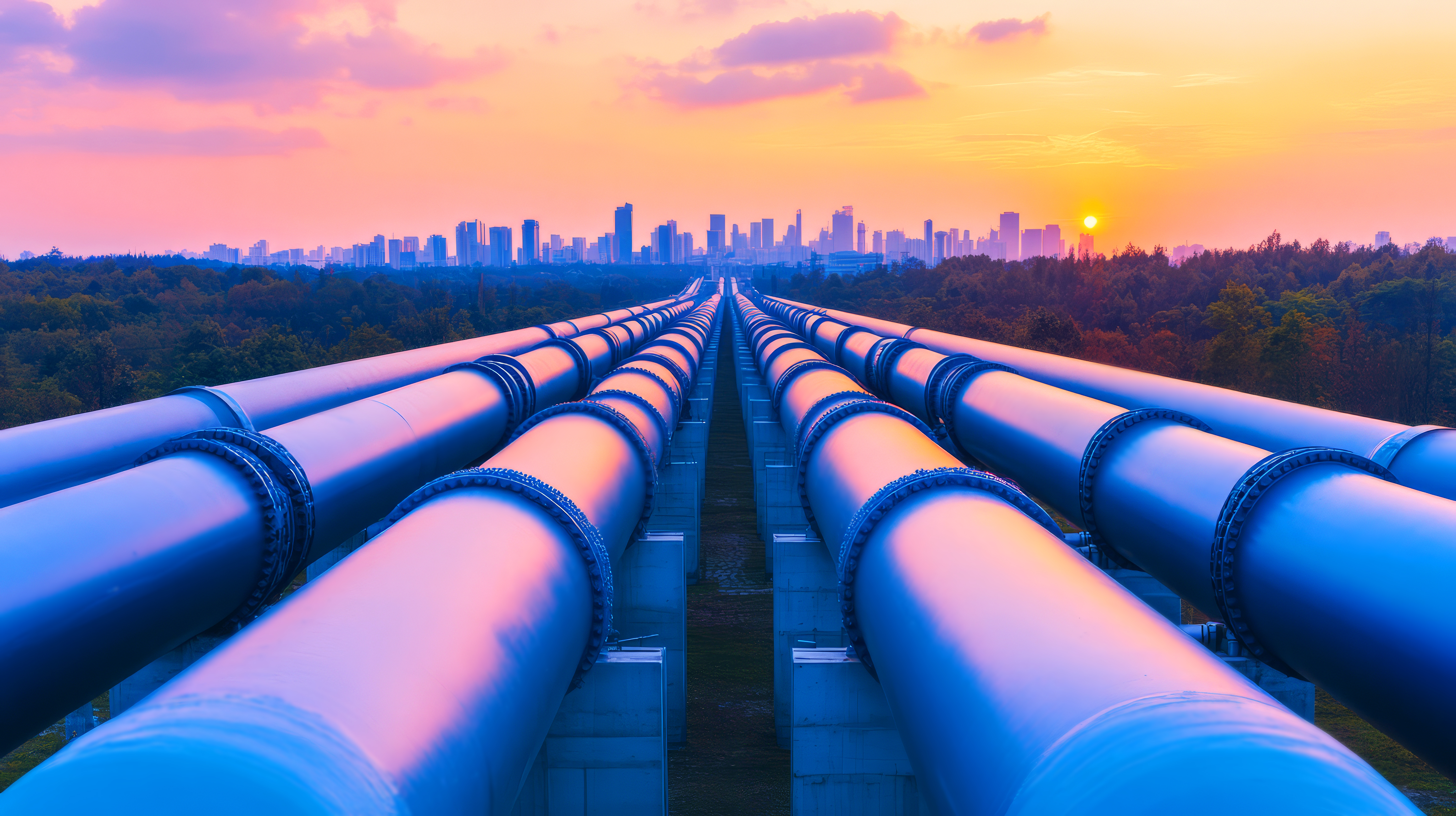 Explore how urban pipelines connect cities nature breathtaking sunsets
